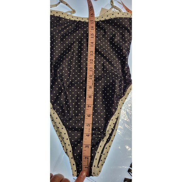 Polka Dot One Piece Swimsuit - Black and White - Picture 9 of 11